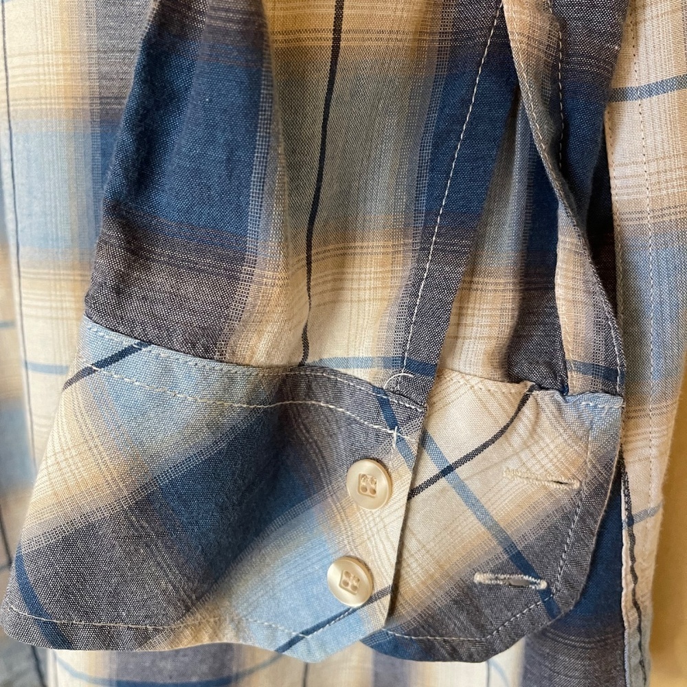 Diesel Blue and Cream Plaid Shirt - Picture 3 of 7
